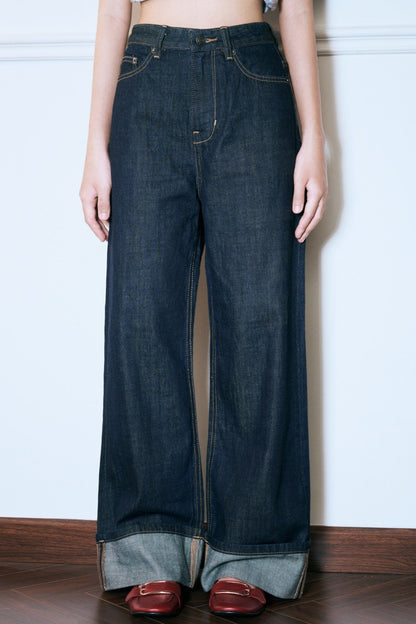 Libe Indigo Straight Leg Jeans (Pre-order)
