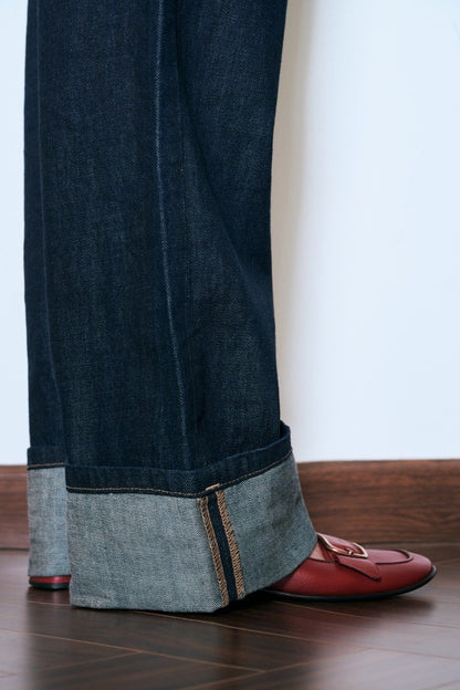 Libe Indigo Straight Leg Jeans (Pre-order)