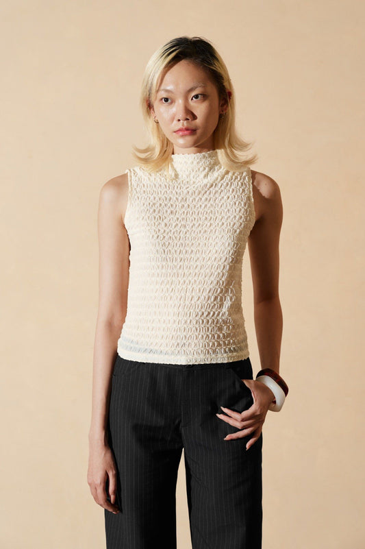 Libe Ivory Mock Neck Top (Pre-order)