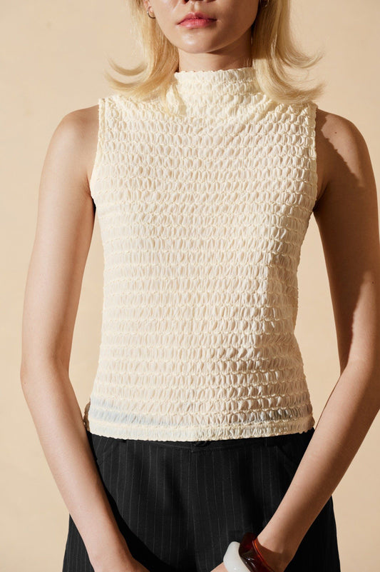 Libe Ivory Mock Neck Top (Pre-order)