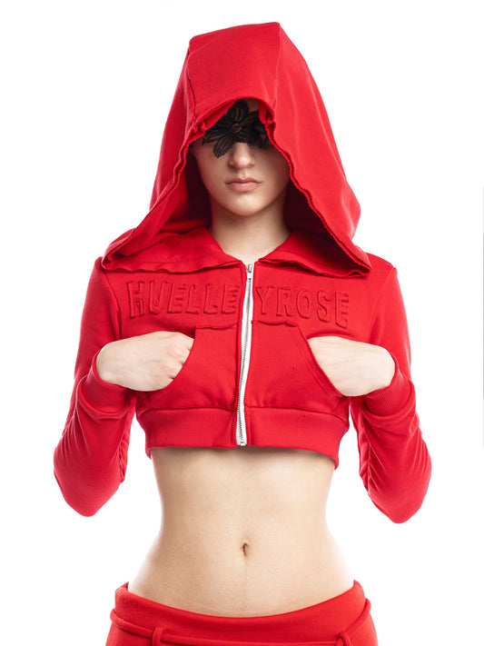 Huelleyrose Jolie Cropped Zip Hoodie (Pre-order)