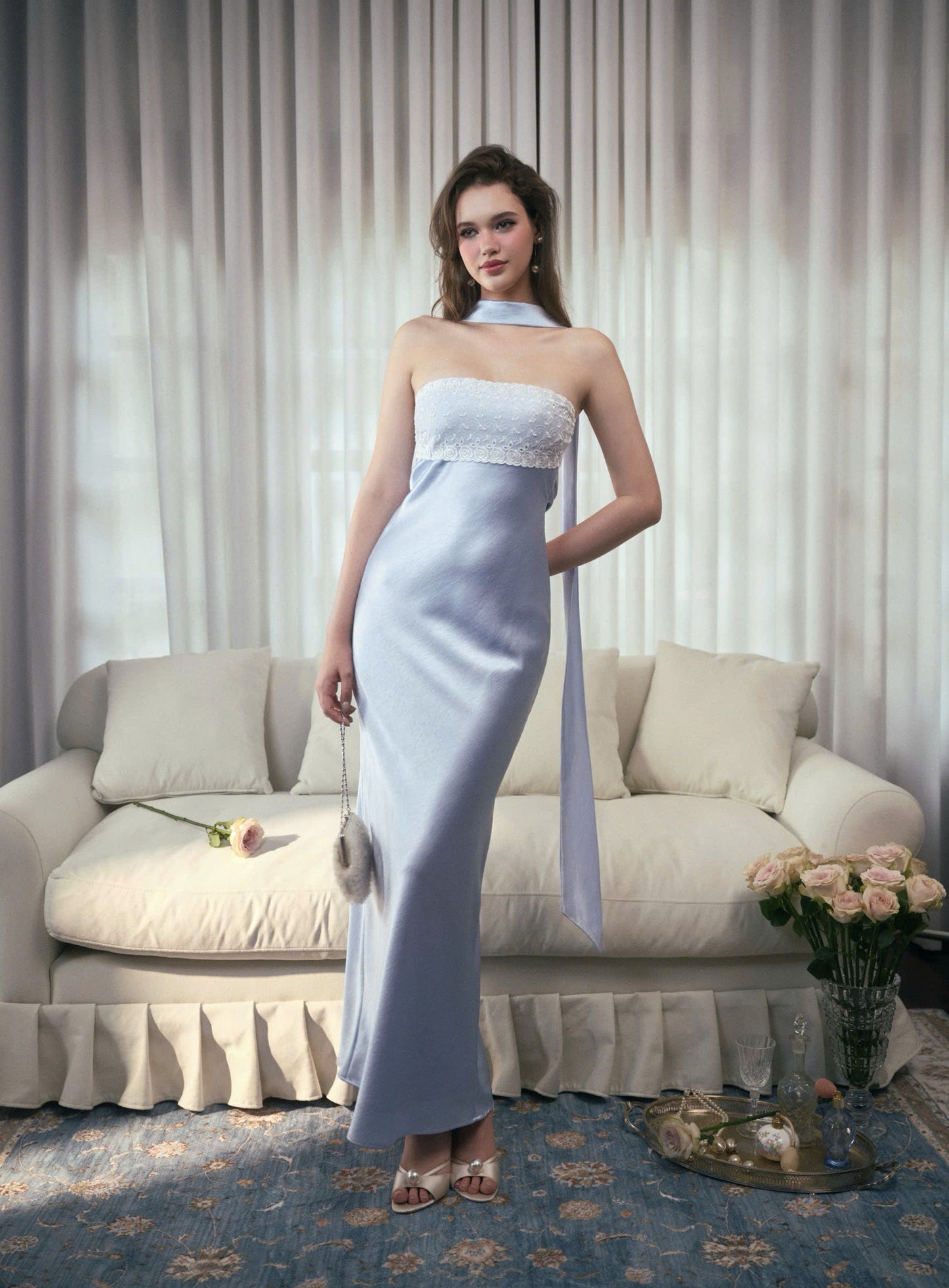 Kisserine Rosalia Dress - Baby Blue