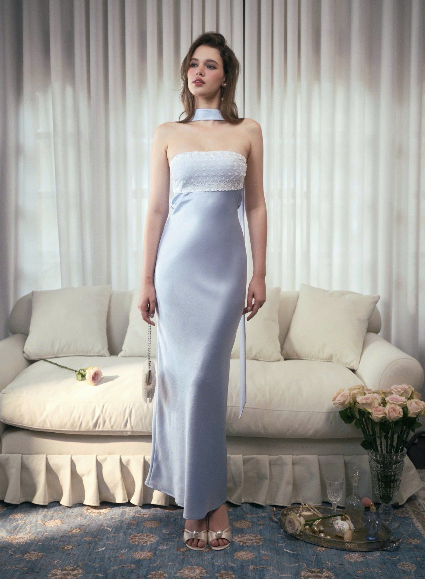 Kisserine Rosalia Dress - Baby Blue