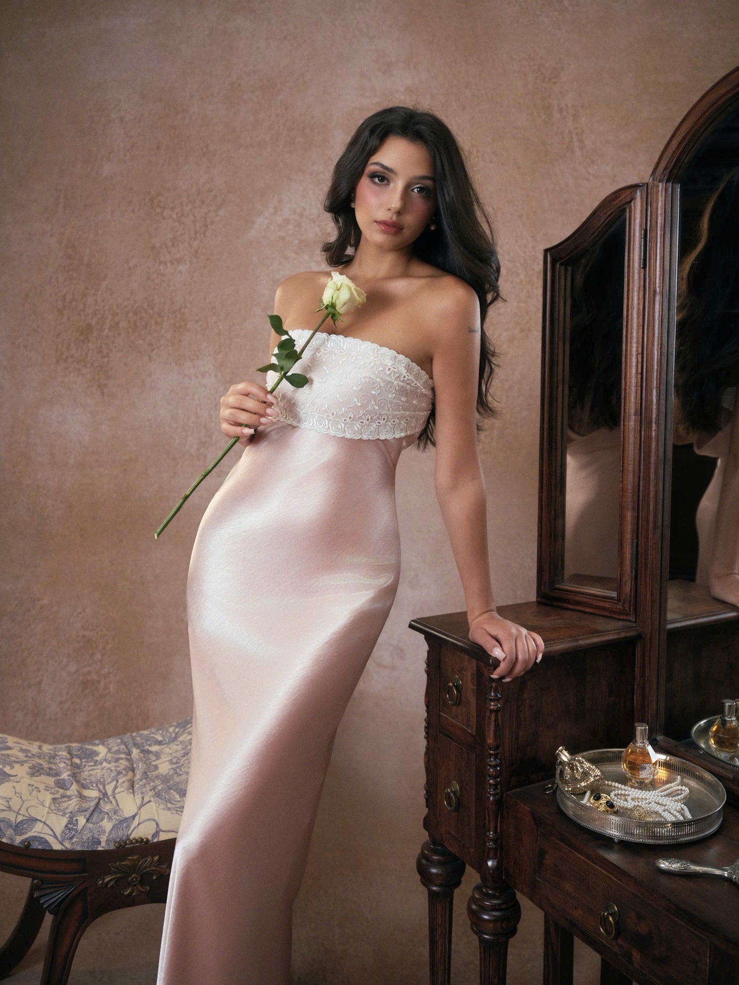 Kisserine Rosalia Dress - Coral Pink