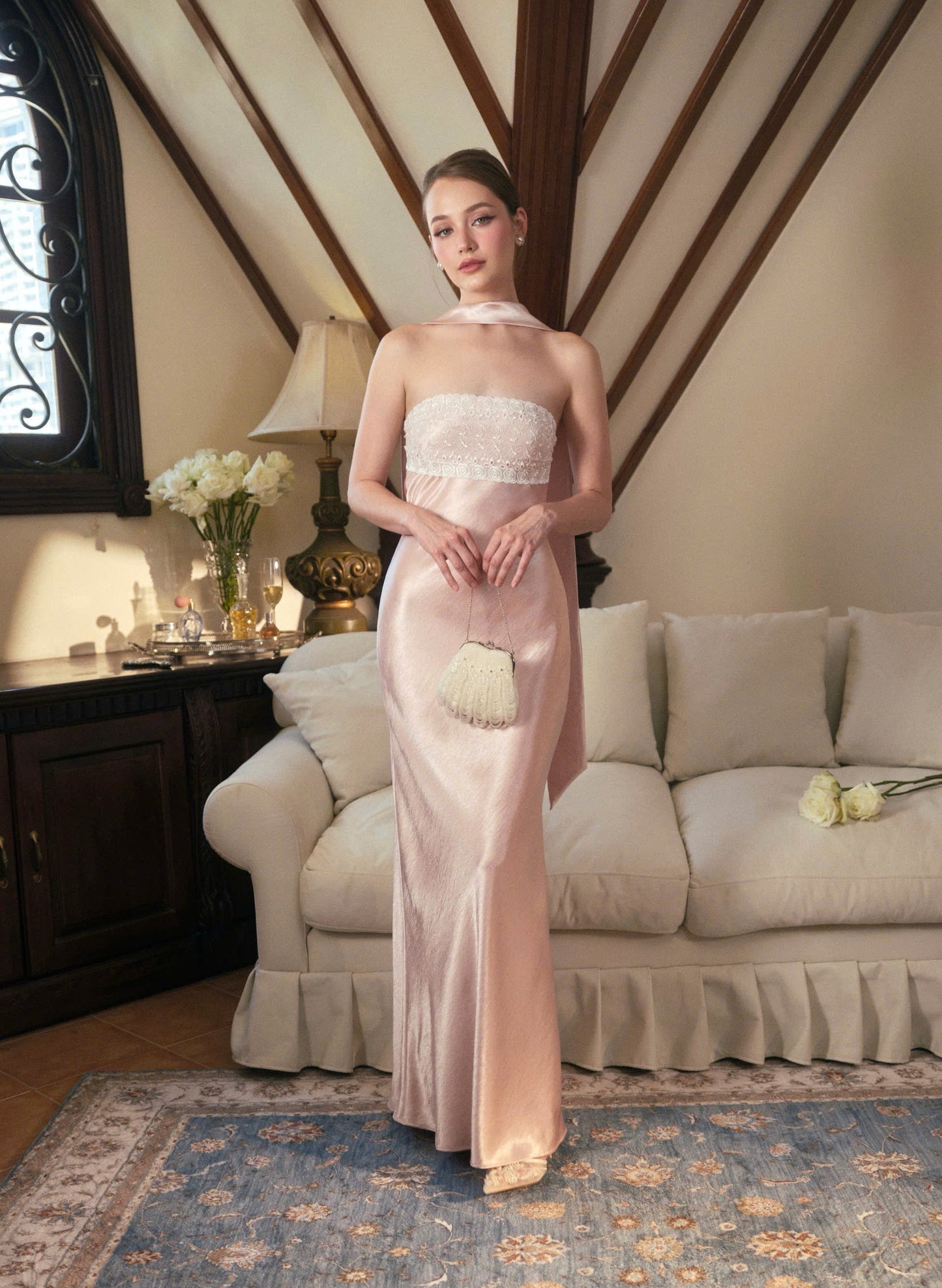 Kisserine Rosalia Dress - Coral Pink