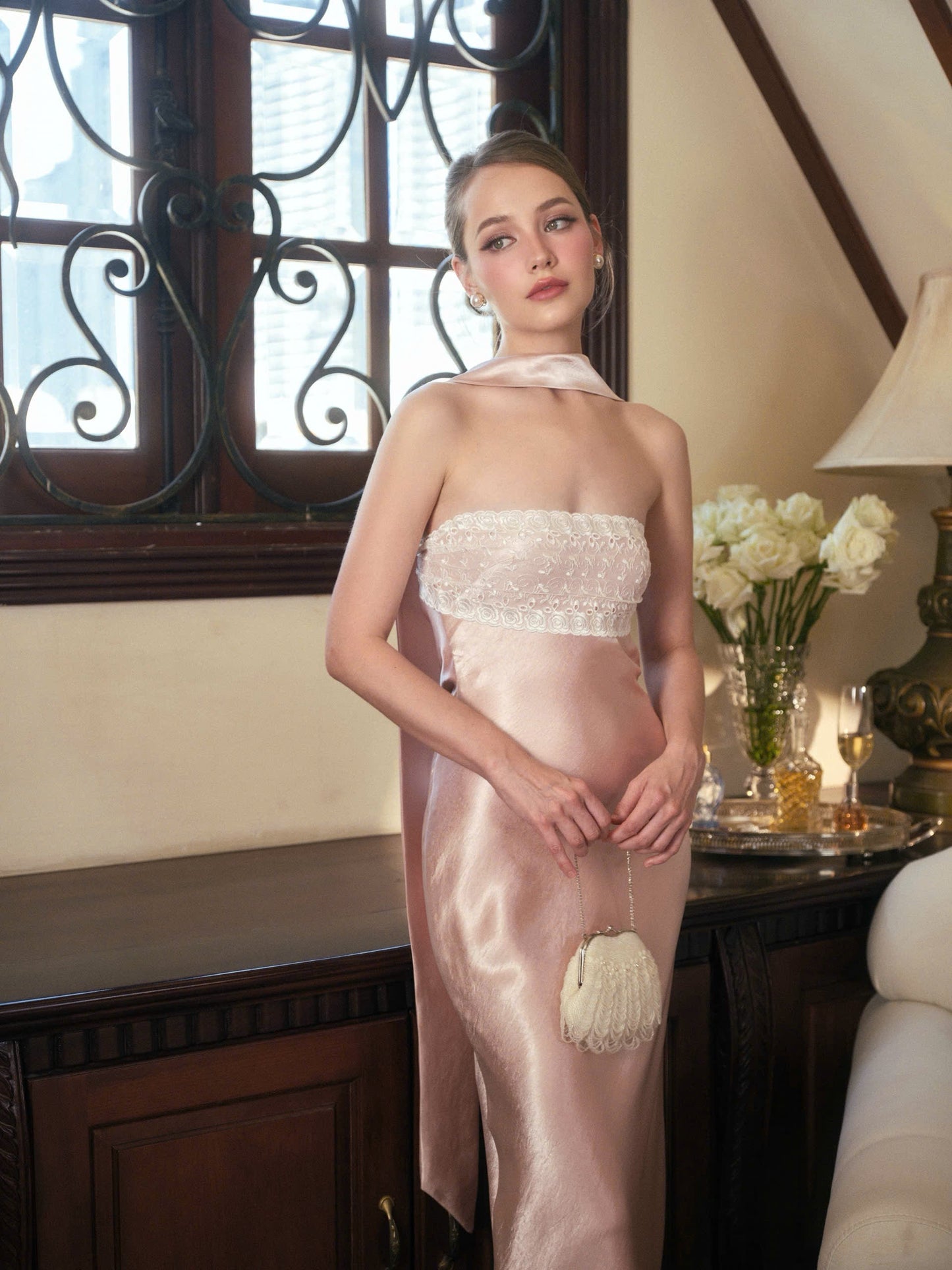 Kisserine Rosalia Dress - Coral Pink