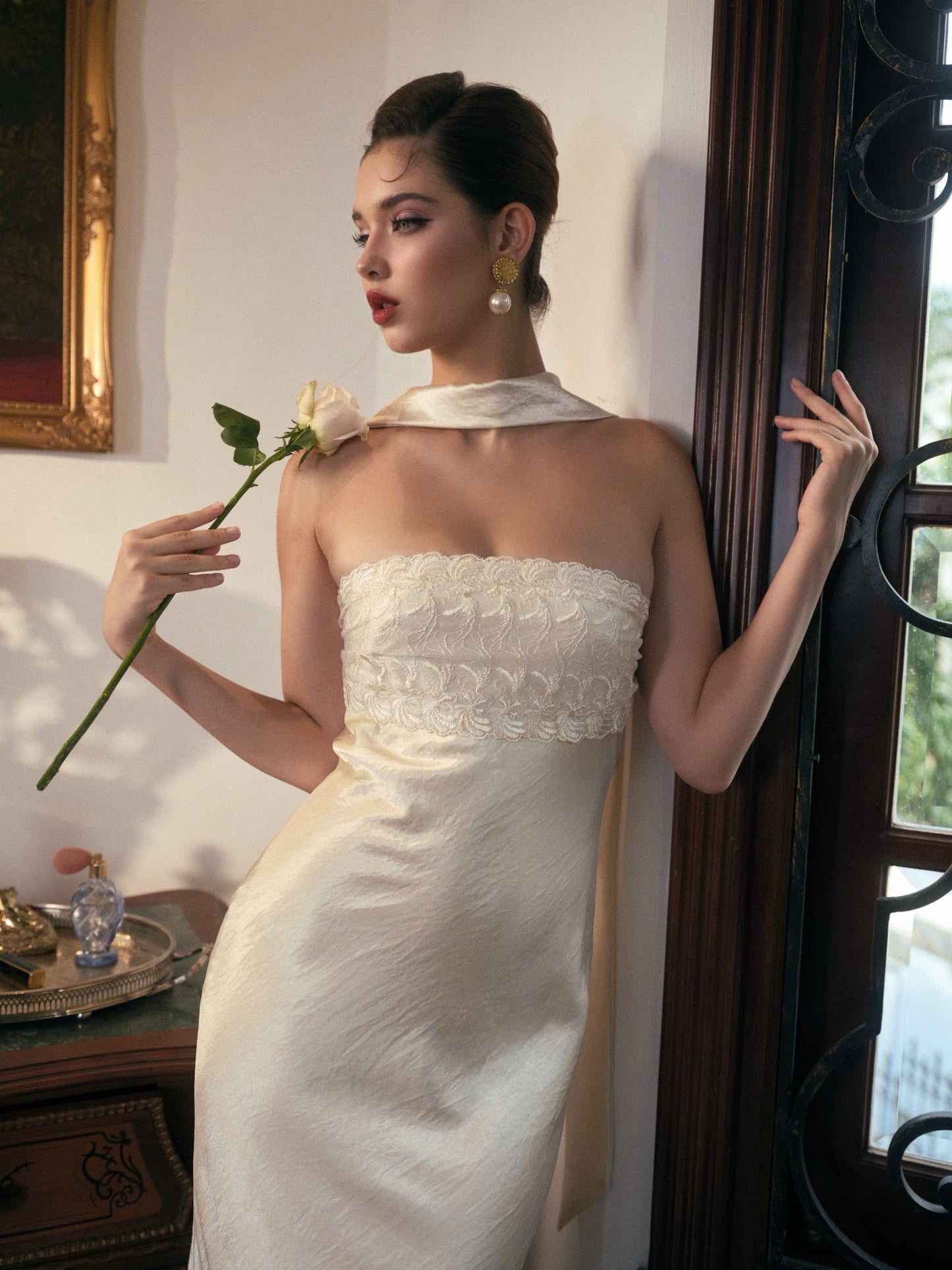Kisserine Rosalia Dress - Ivory White