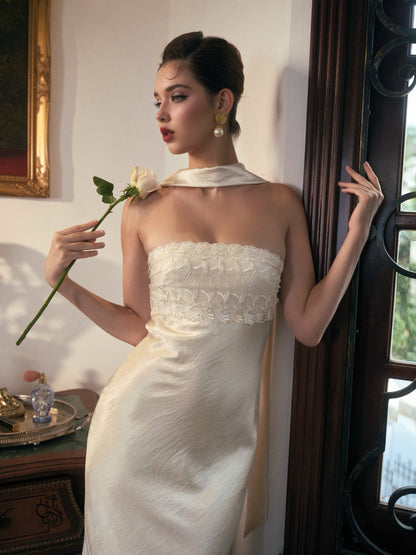 Kisserine Rosalia Dress - Ivory White
