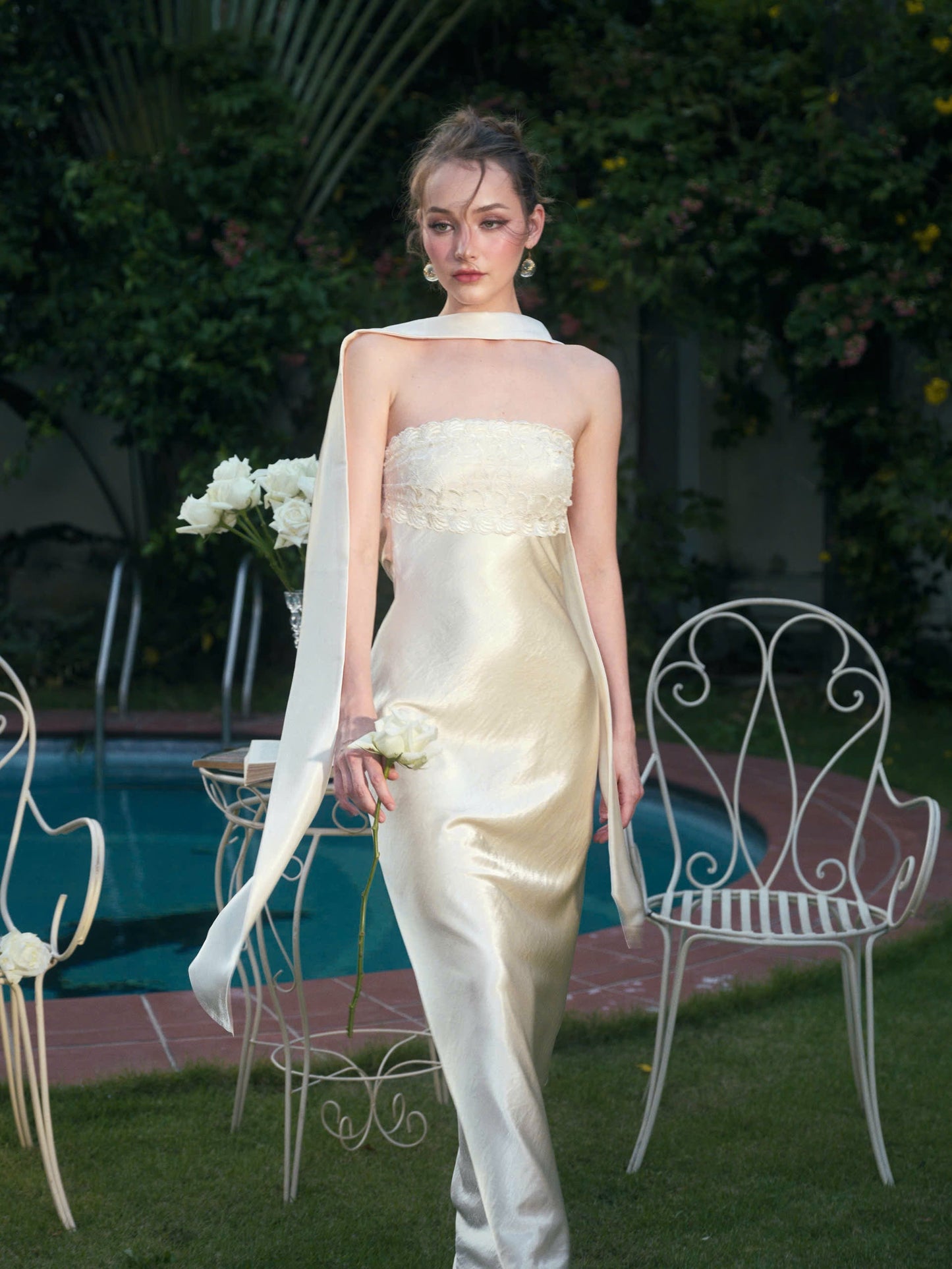 Kisserine Rosalia Dress - Ivory White
