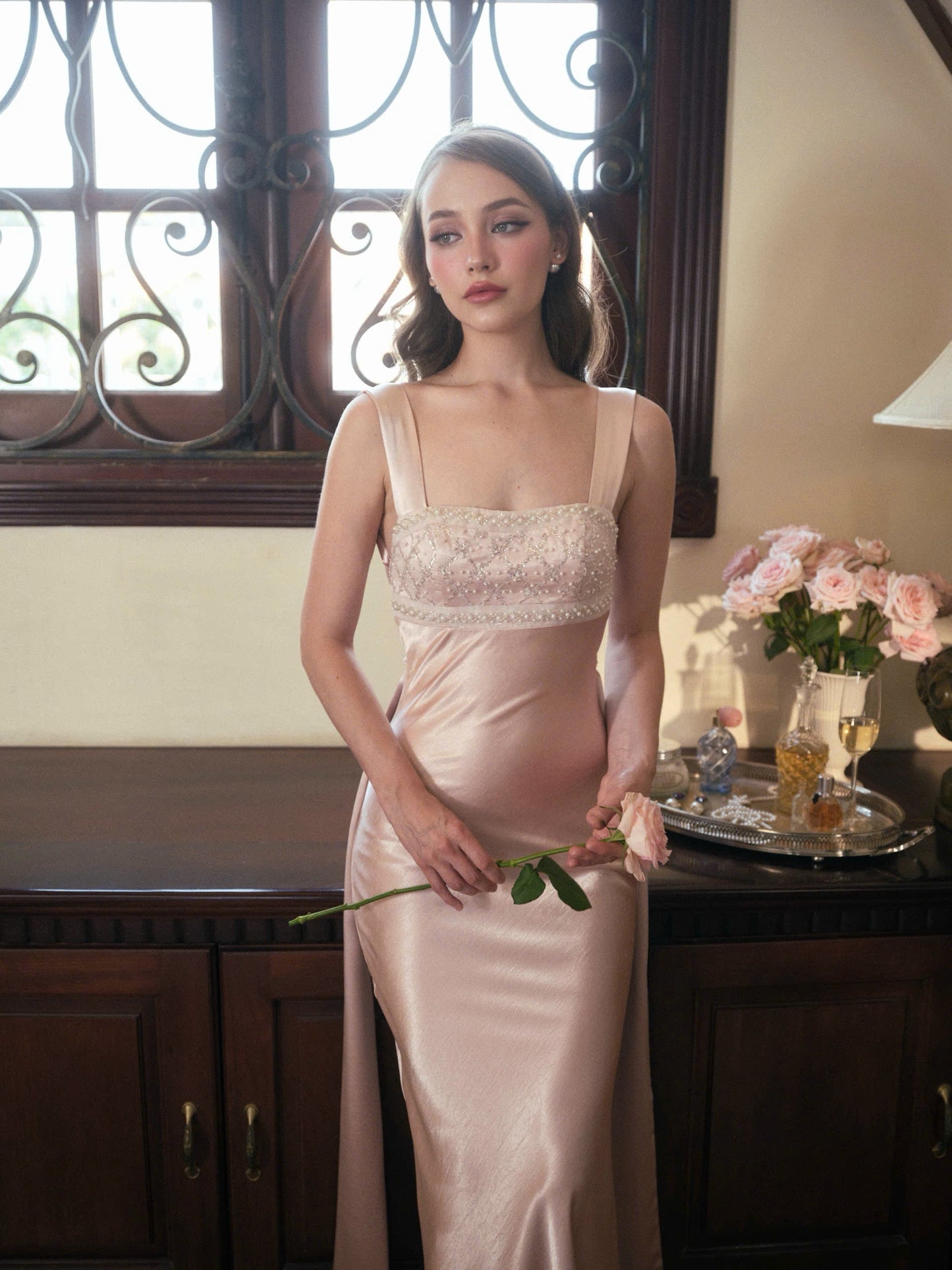 Kisserine Renaisee Dress - Coral Pink