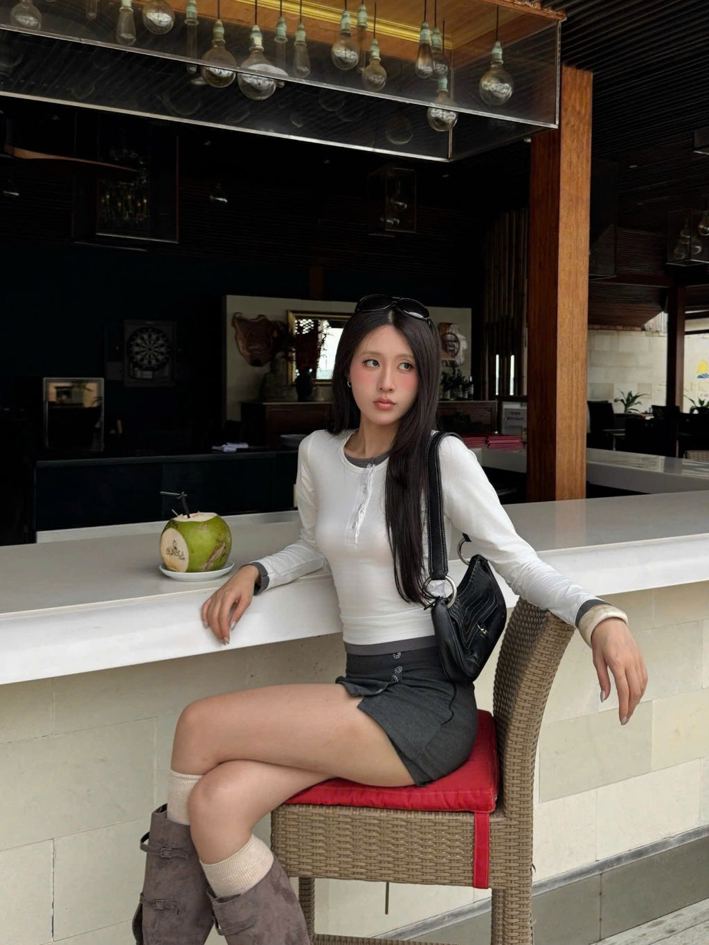 Calem Club Layered Button Top