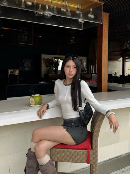 Calem Club Layered Button Top