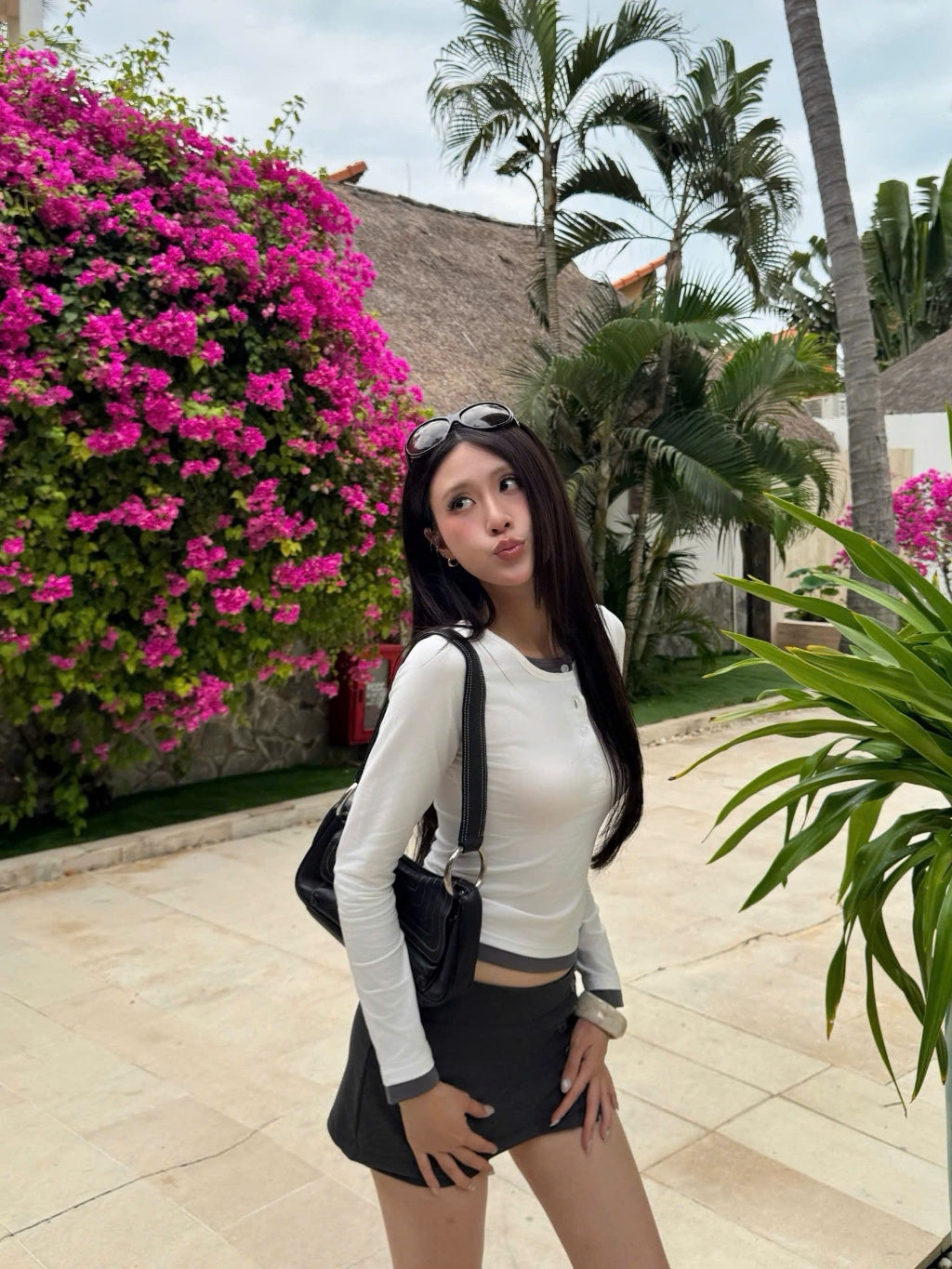 Calem Club Layered Button Top