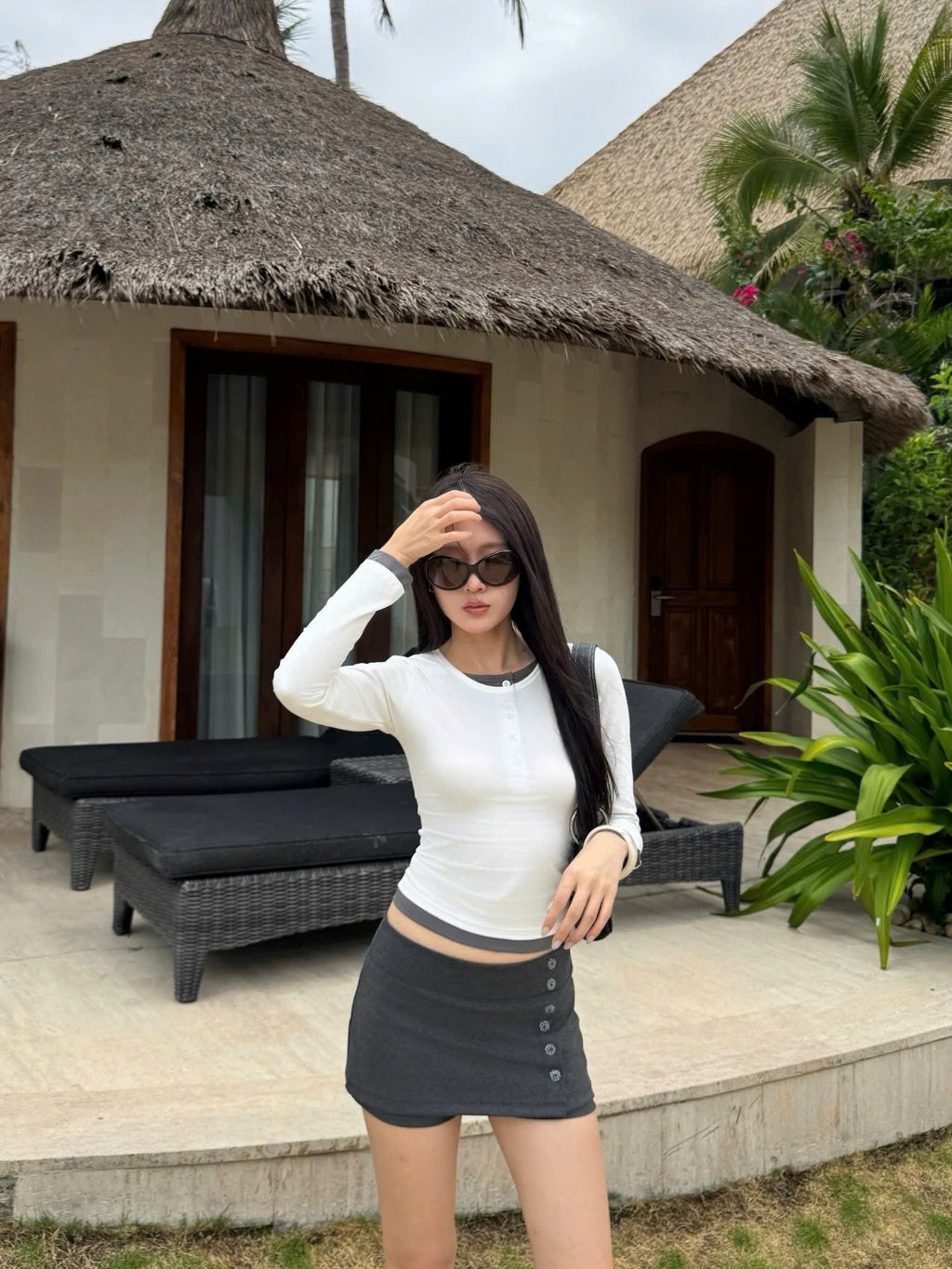 Calem Club Layered Button Top