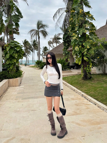 Calem Club Layered Button Top