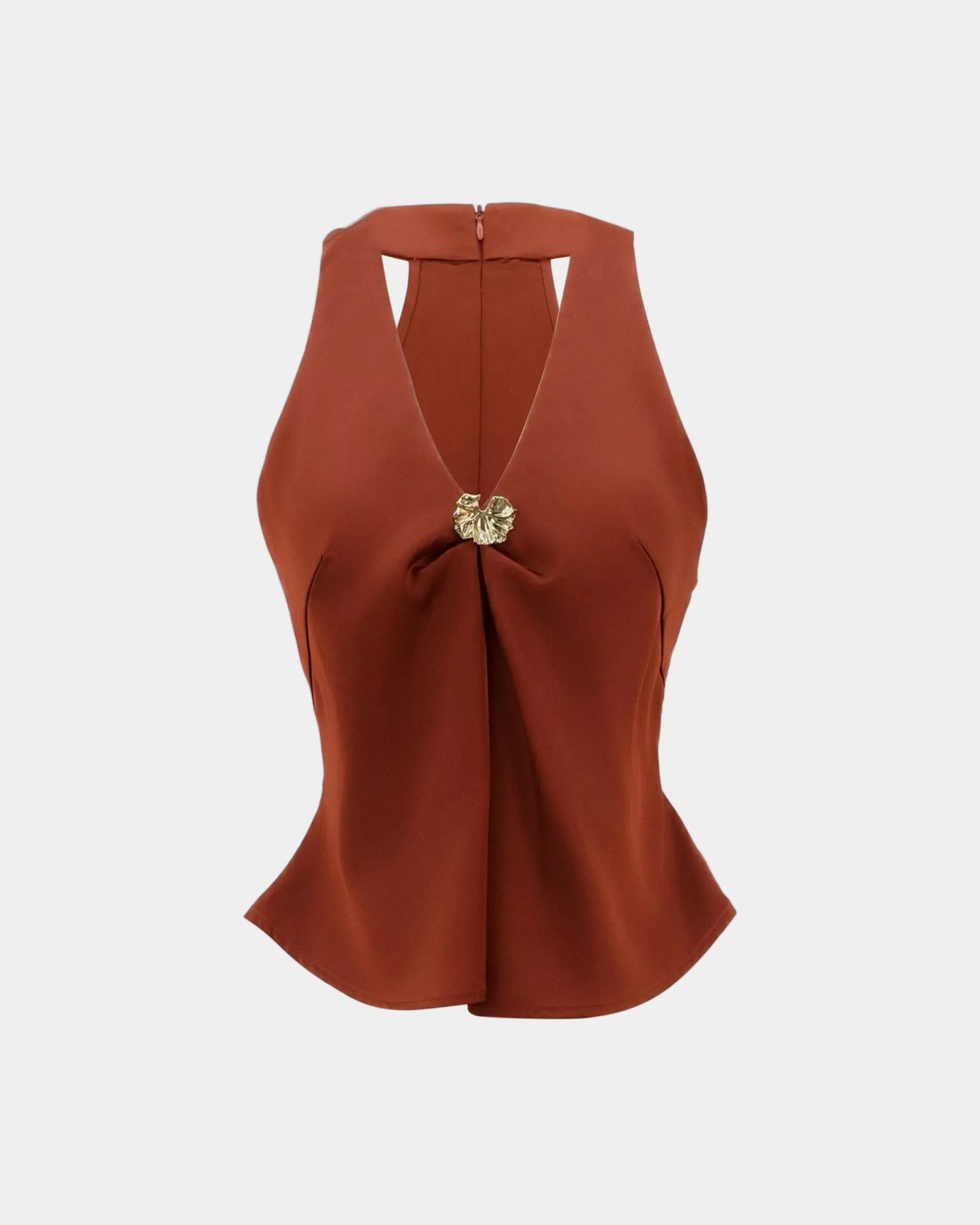 Ceci Lira Top - Dark Terracotta