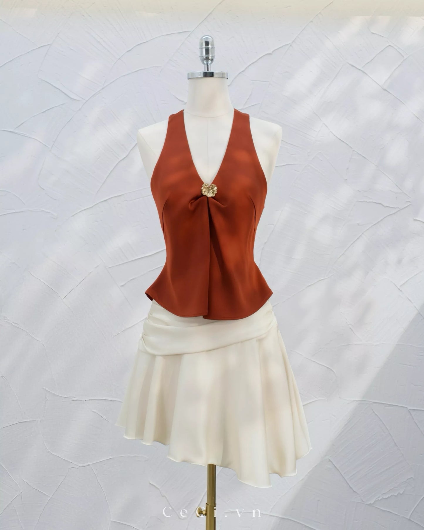 Ceci Lira Top - Dark Terracotta