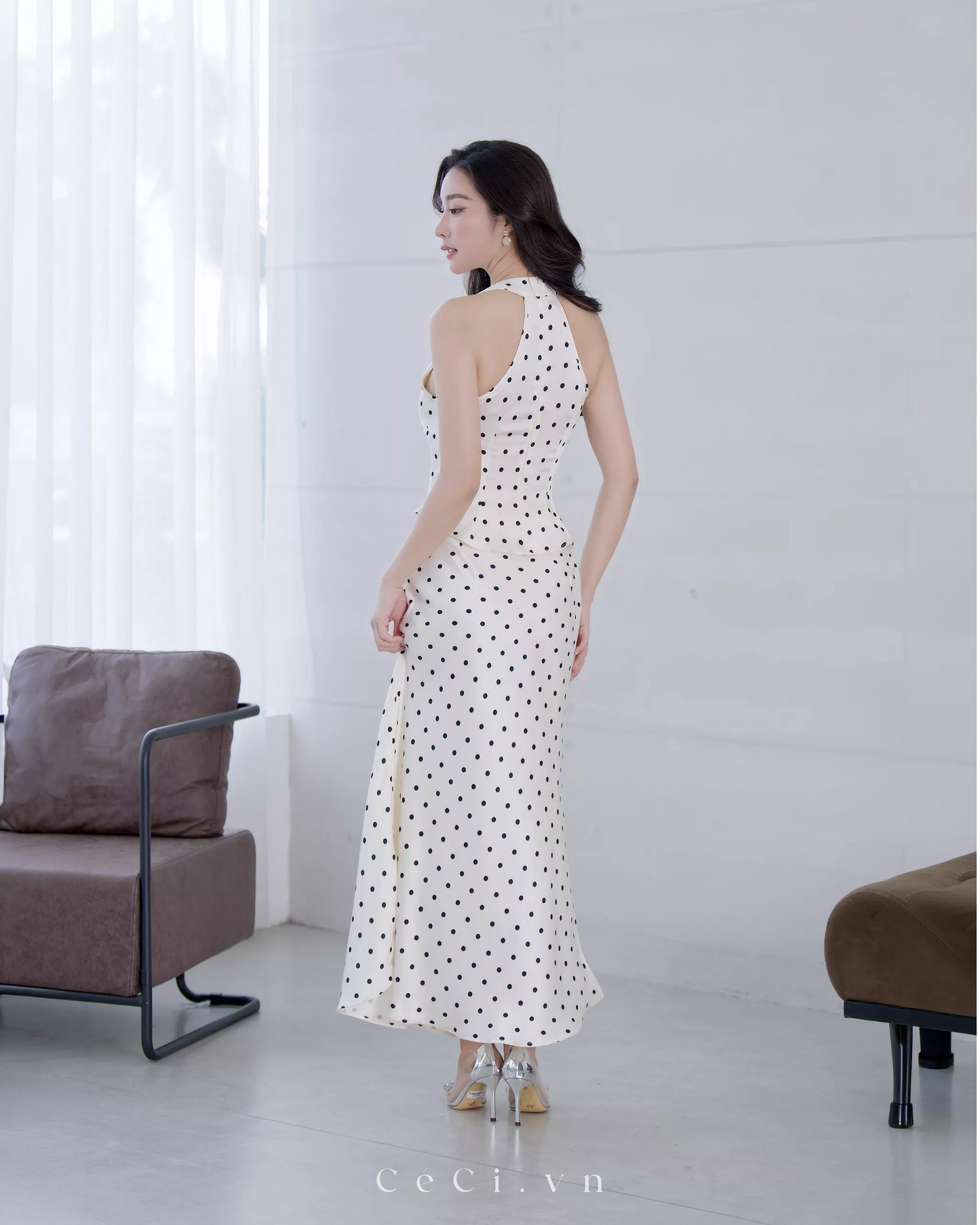 Ceci Lira Top - Ivory Polka