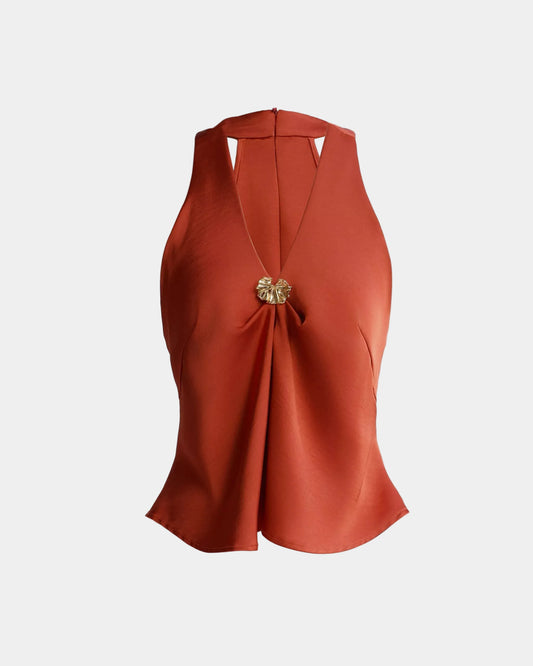Ceci Lira Top - Terracotta Glow