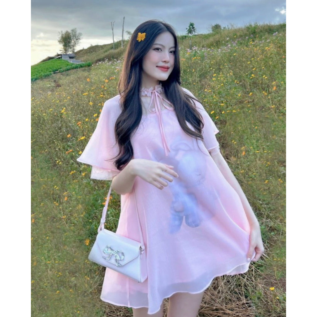 Aguja Lan Ngoc Bunny Print Halter Dress (Pre-order)