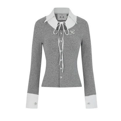 Aiai Studio "Ledi" Collar Cardigan (Pre-order) - Em Clothing