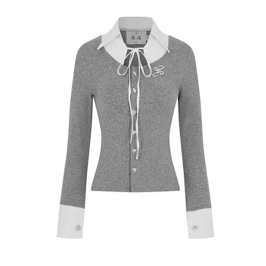 Aiai Studio "Ledi" Collar Cardigan (Pre-order) - Em Clothing