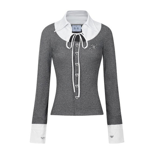 Aiai Studio "Ledi" Collar Cardigan (Pre-order) - Em Clothing