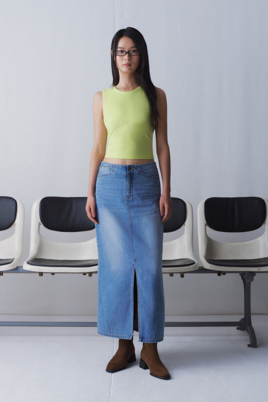 Libe Light Blue Denim Maxi Skirt (Pre-order)
