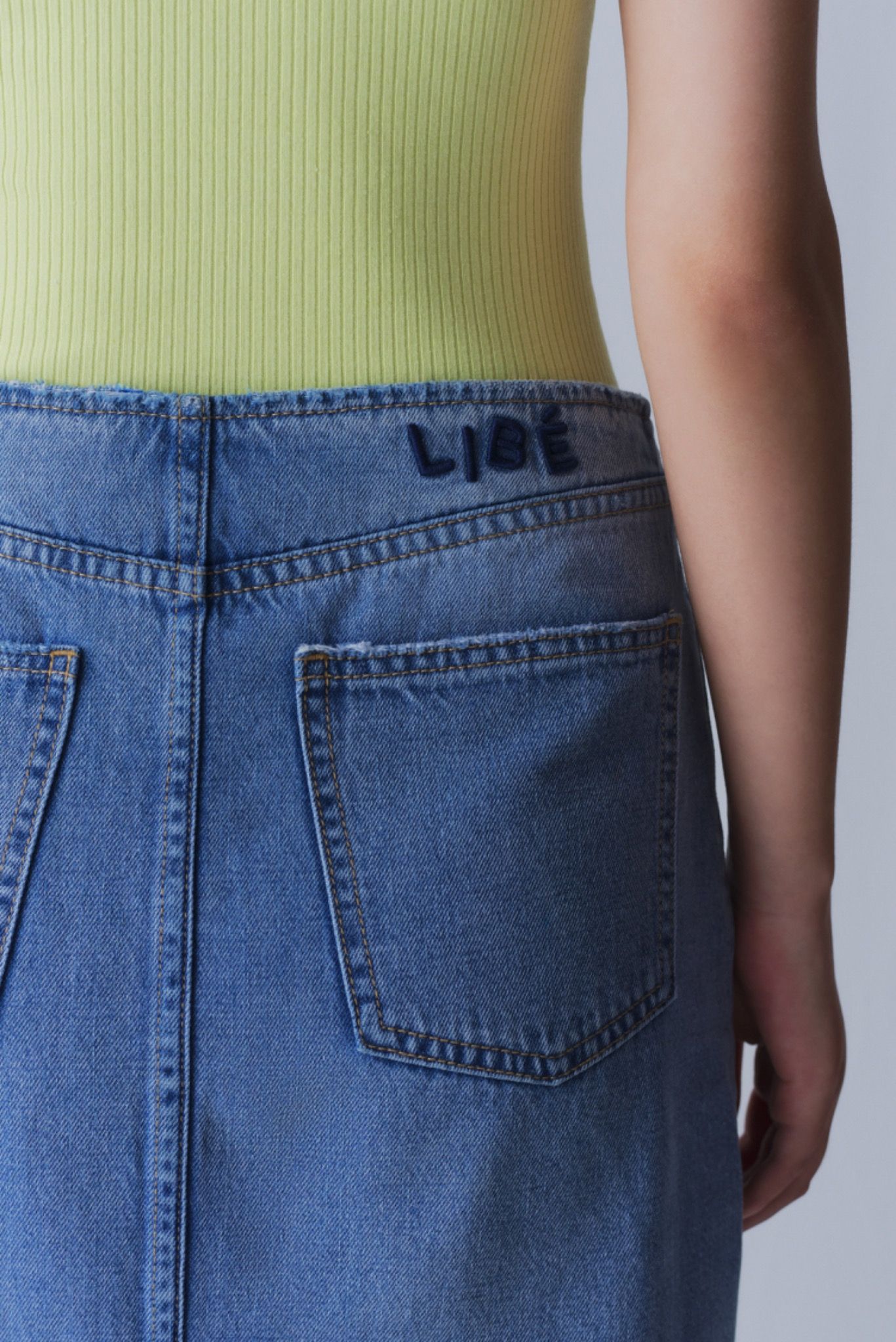 Libe Light Blue Denim Maxi Skirt (Pre-order)
