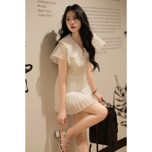 Aguja Lilie Pleated Silk Dress (Pre-order)