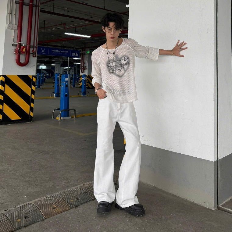 WHOSE White Flared Jeans Wash Ver 1