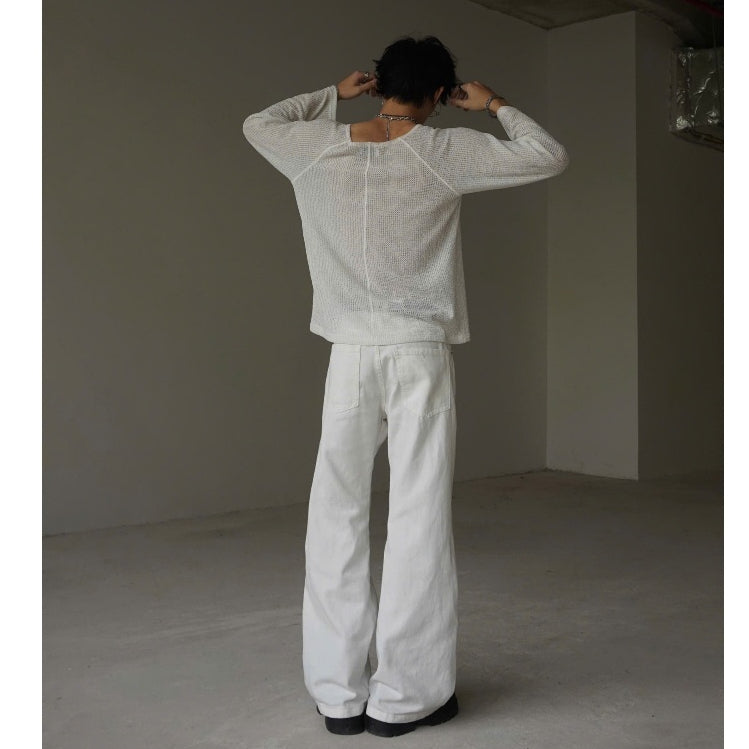 WHOSE White Flared Jeans Wash Ver 1