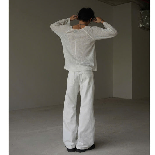 WHOSE White Flared Jeans Wash Ver 1