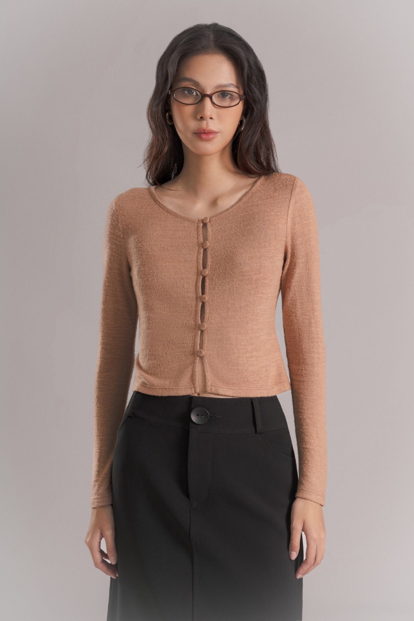 Libe Long Sleeves Buttoned Top (Pre-order)