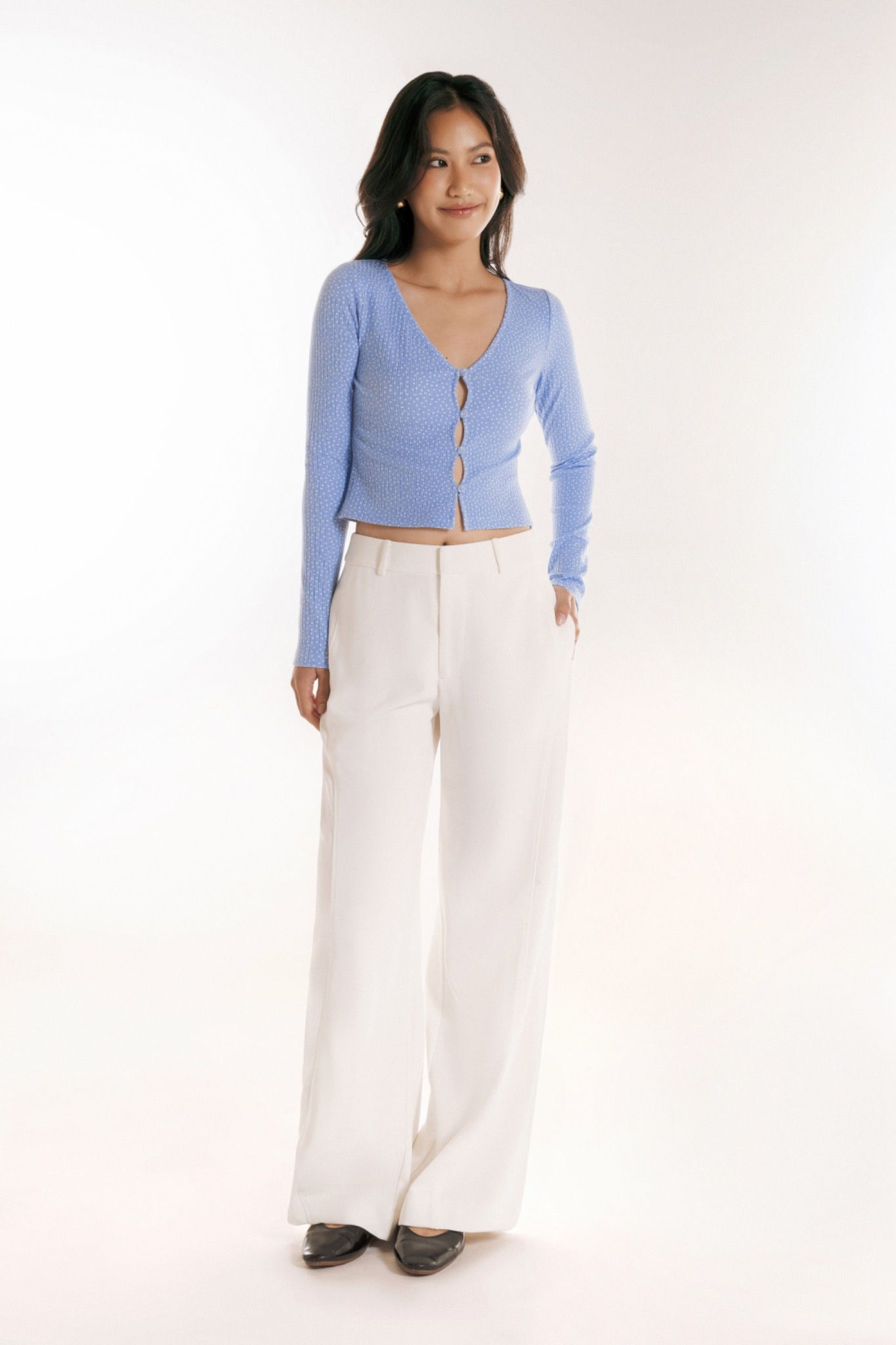 Libe Long Sleeves V Neck Top (Pre-order)