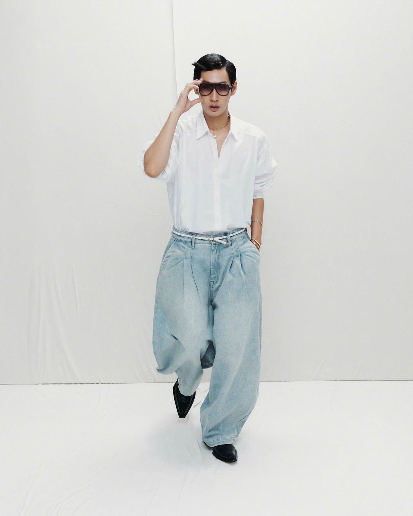 Hypnotism Loose Flow Denim Pants