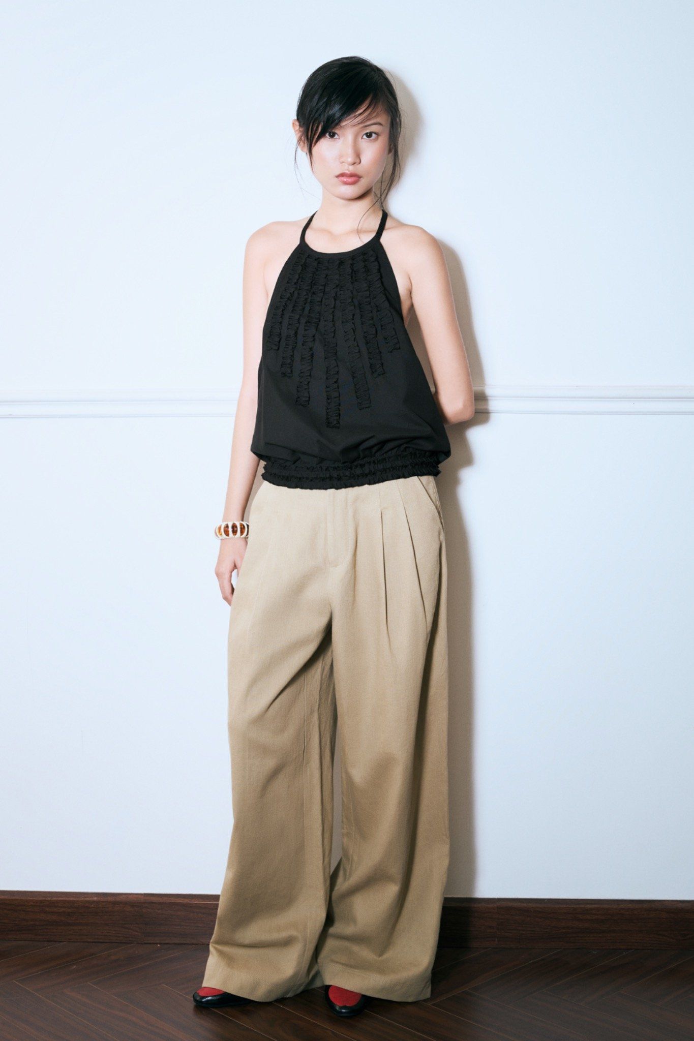 Libe Low Waist Khaki Trousers (Pre-order)