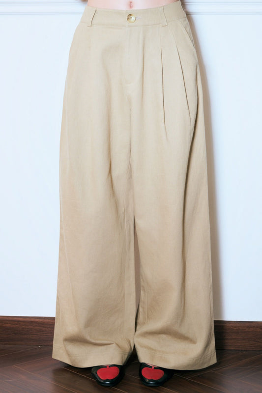 Libe Low Waist Khaki Trousers (Pre-order)