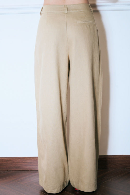 Libe Low Waist Khaki Trousers (Pre-order)