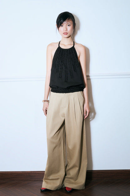 Libe Low Waist Khaki Trousers (Pre-order)