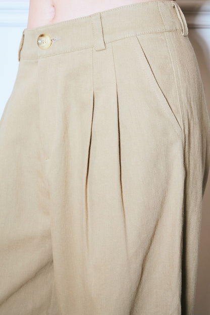 Libe Low Waist Khaki Trousers (Pre-order)