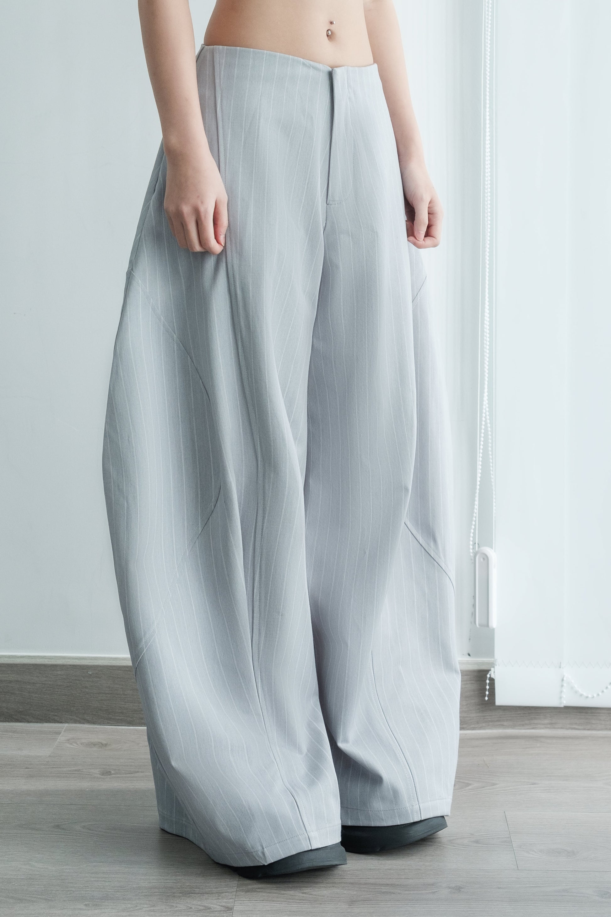 Bunny Hill Luft Pants (Grey Blue Stripes) (Pre-order) - Em Clothing