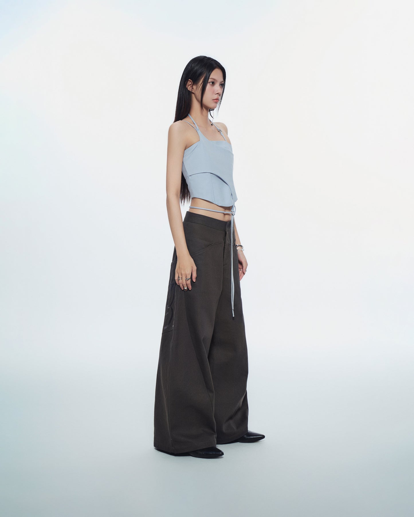 Bunny Hill Lullaby Halter Top (Blue) (Pre-order) - Em Clothing