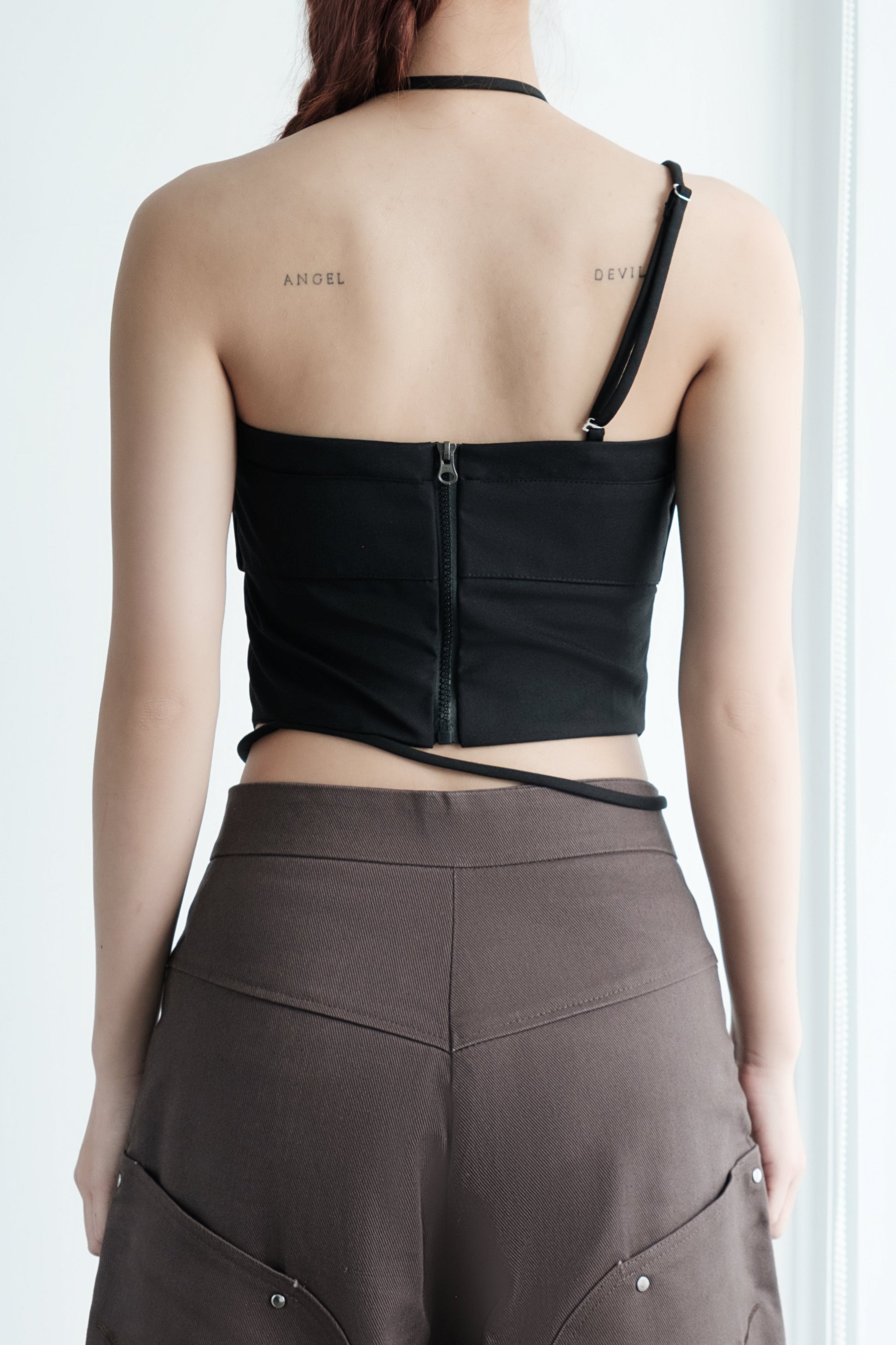 Bunny Hill Lullaby Halter Top (Black) (Pre-order) - Em Clothing