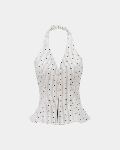 Ceci Maisie Top - Bow Ivorybell