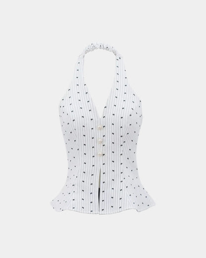 Ceci Maisie Top - Bow Snowbell