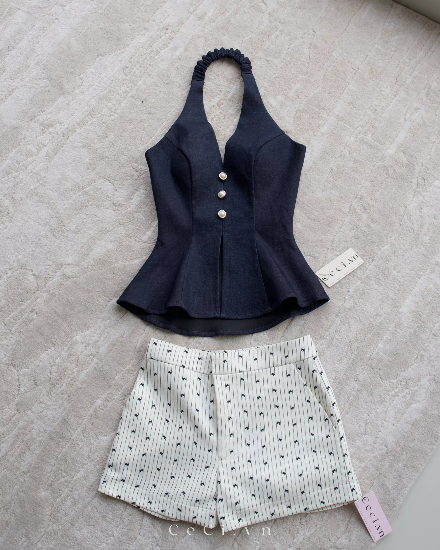 Ceci Maisie Top - Dark Denim