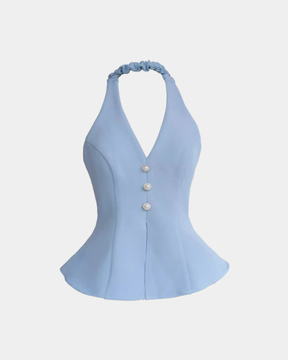 Ceci Maisie Top - Denim Blue