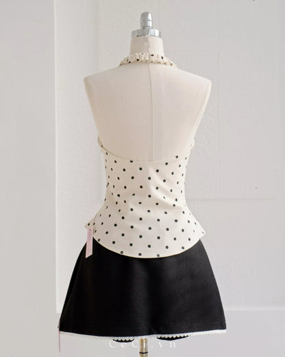 Ceci Maisie Top - Ivory Polka