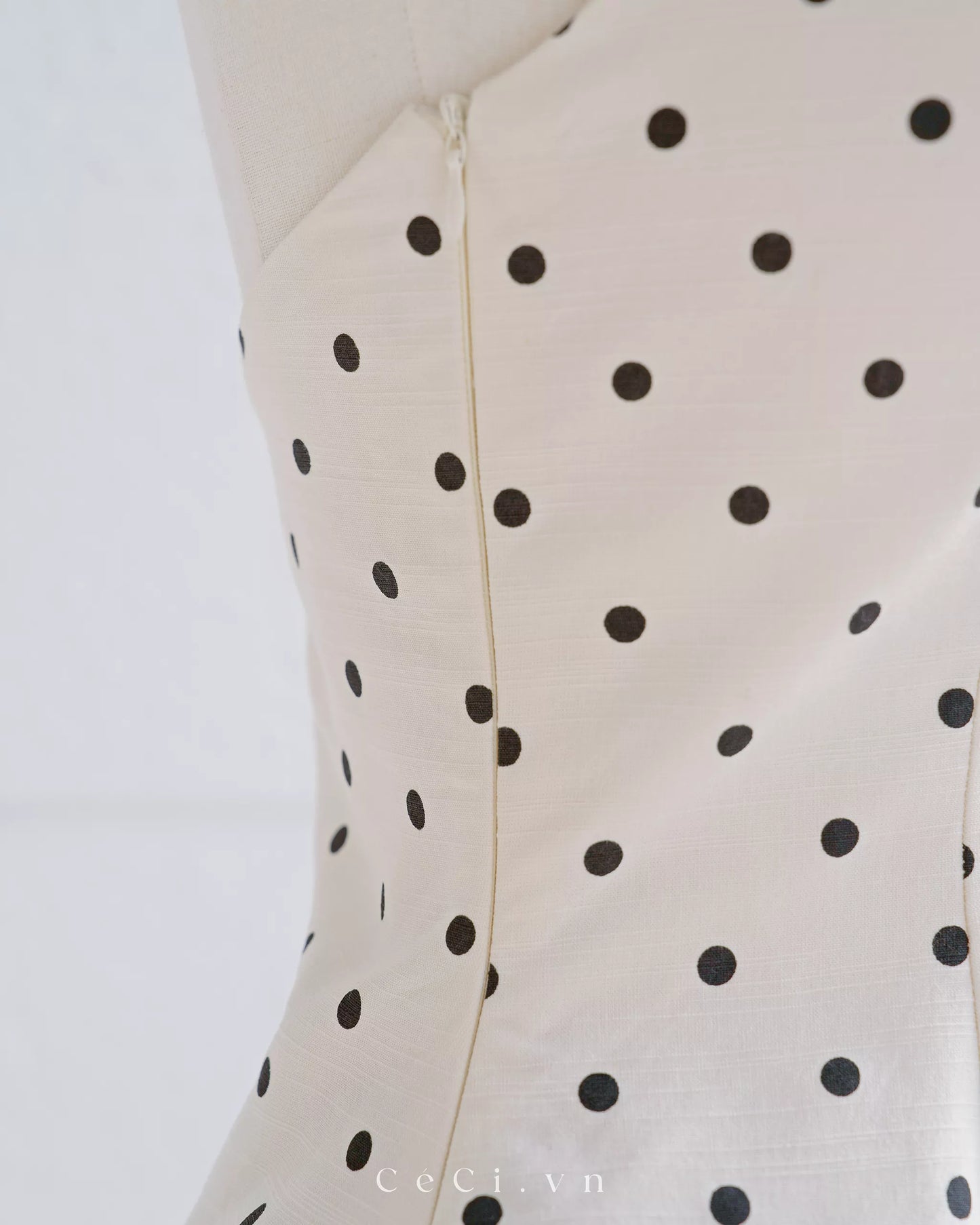 Ceci Maisie Top - Ivory Polka